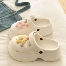 Cartoon Clogs for Women to Wear Outside, Versatile Thick-Soled Non-Slip Cold Sweat Removable Eva Cute Baotou Slippers for Dogs — feature 6