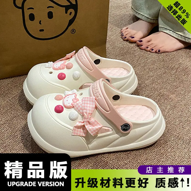 Cartoon Clogs for Women to Wear Outside, Versatile Thick-Soled Non-Slip Cold Sweat Removable Eva Cute Baotou Slippers for Dogs - Image 13