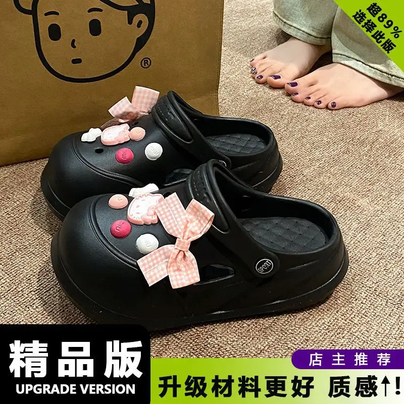 Cartoon Clogs for Women to Wear Outside, Versatile Thick-Soled Non-Slip Cold Sweat Removable Eva Cute Baotou Slippers for Dogs - Image 15