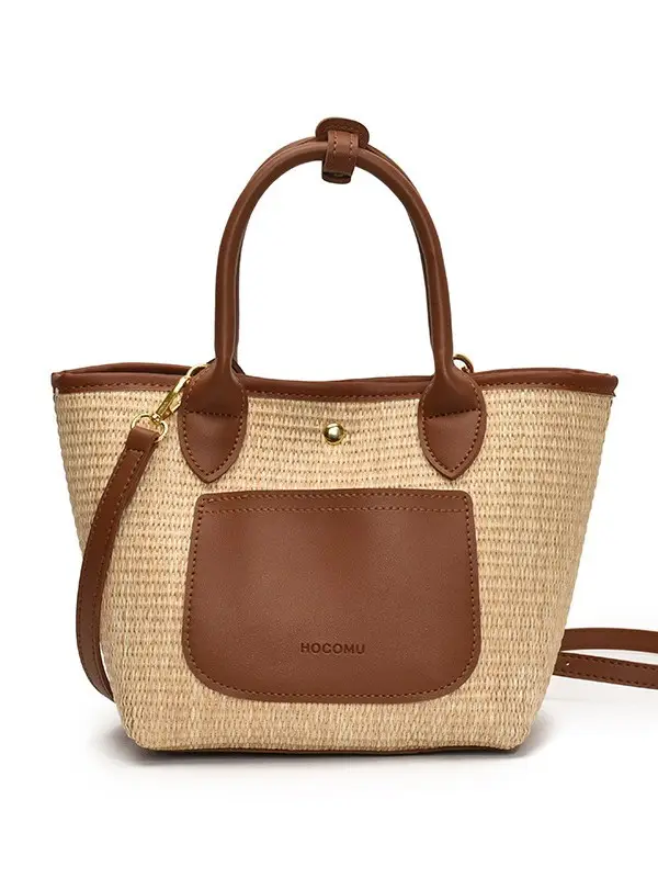 Women Straw Tote Bag Pink Red 2025 New Fashion - Image 8