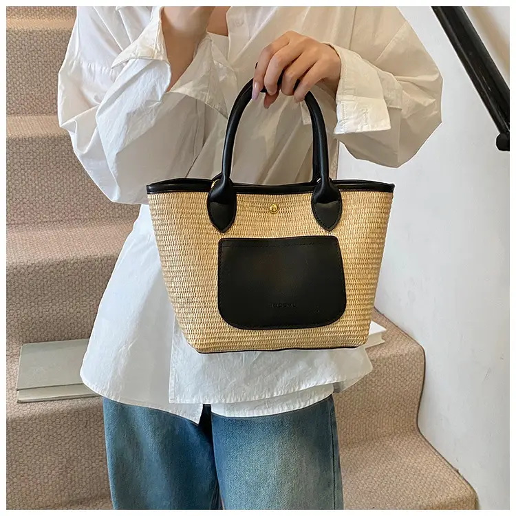 Women Straw Tote Bag Pink Red 2025 New Fashion — feature 10