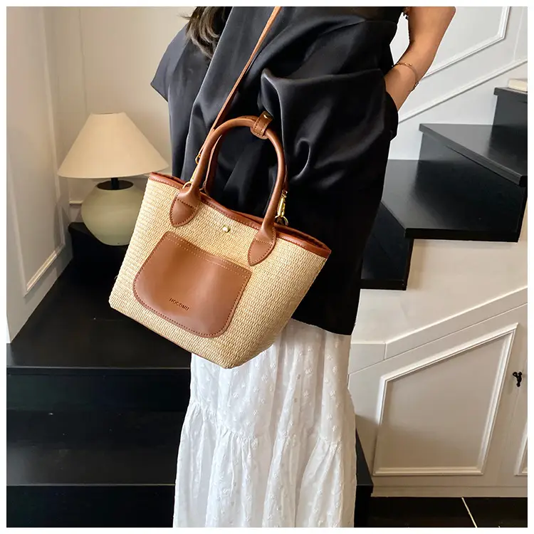 Women Straw Tote Bag Pink Red 2025 New Fashion — feature 19