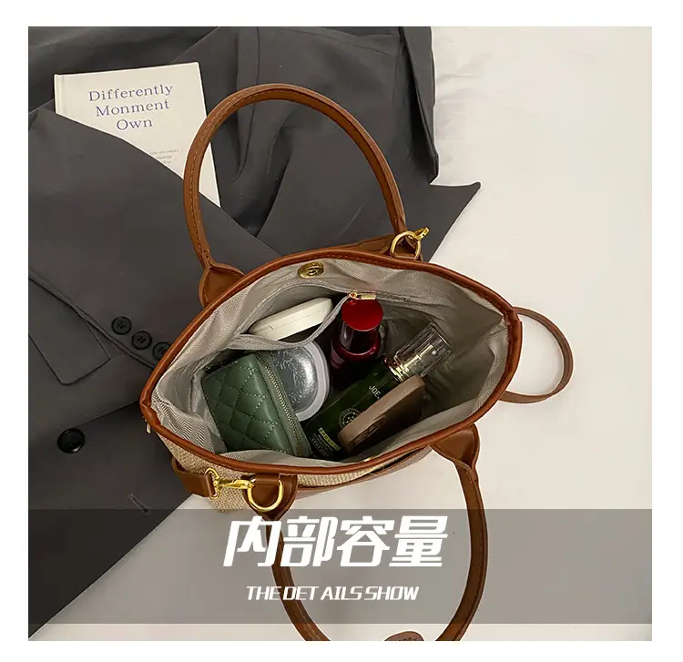 Women Straw Tote Bag Pink Red 2025 New Fashion — feature 3