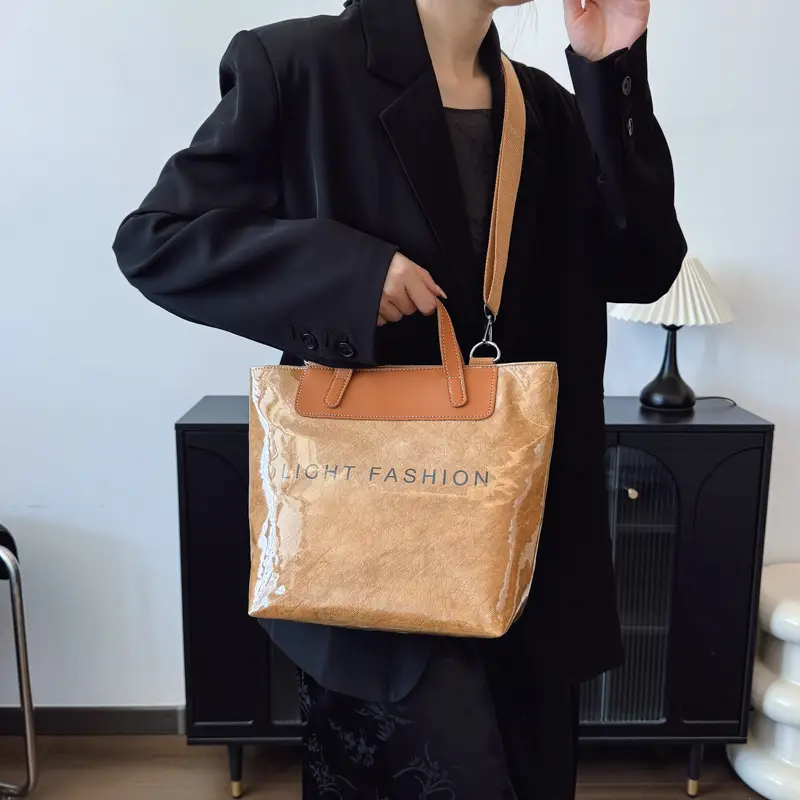 Women Transparent Paper Tote Bag 2025 Large Capacity - Image 9