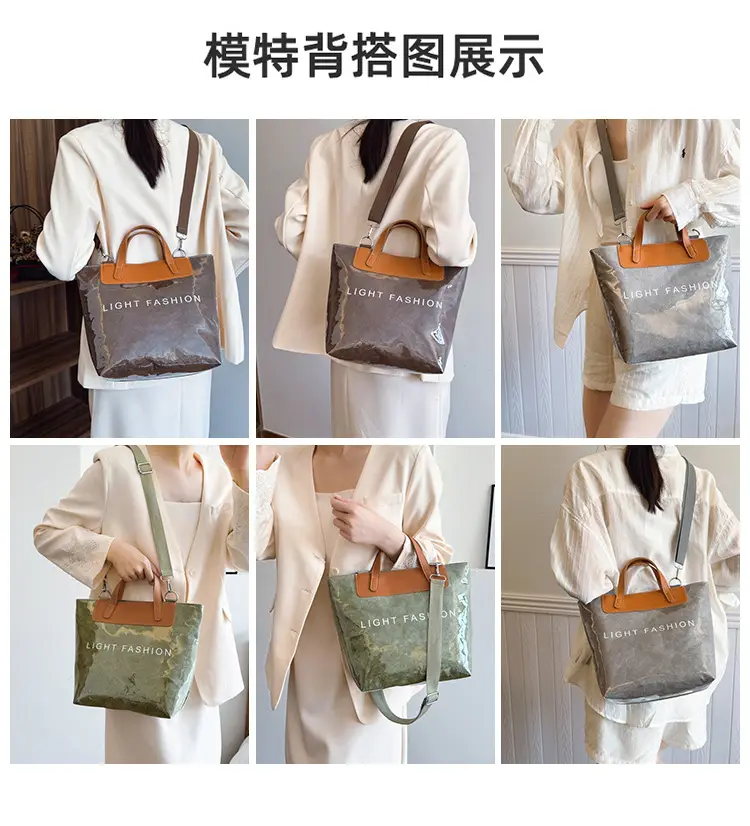 Women Transparent Paper Tote Bag 2025 Large Capacity — feature 12