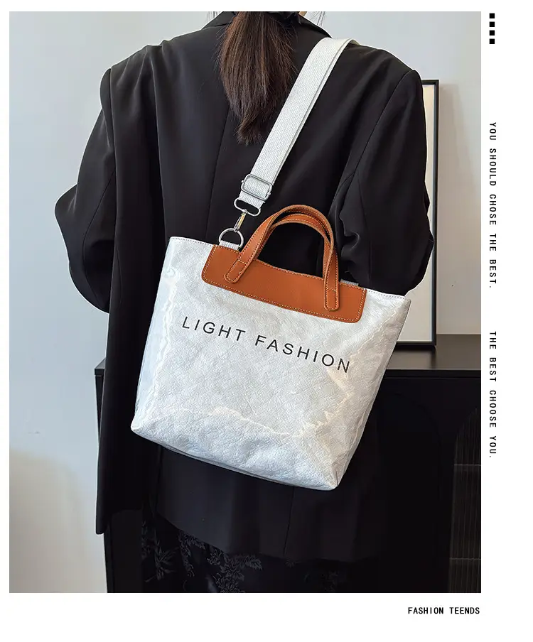 Women Transparent Paper Tote Bag 2025 Large Capacity — feature 3