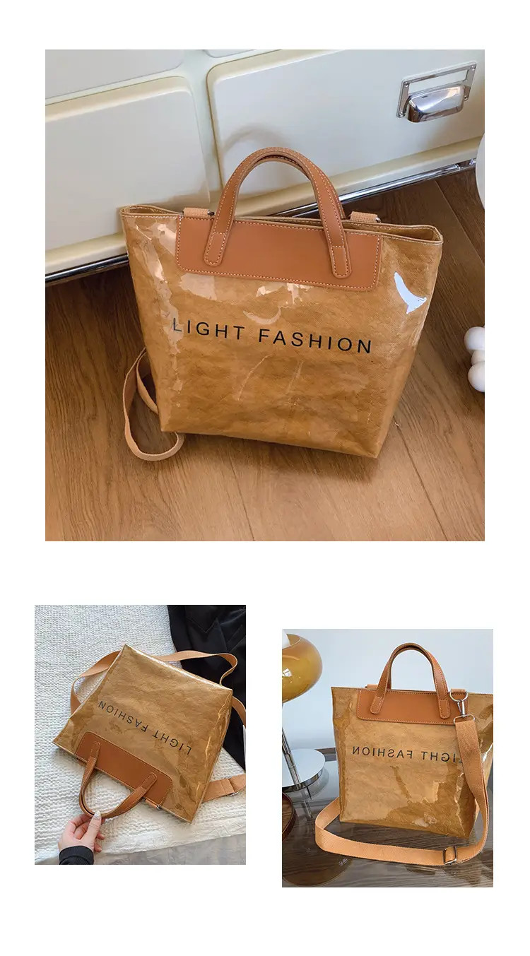 Women Transparent Paper Tote Bag 2025 Large Capacity — feature 35