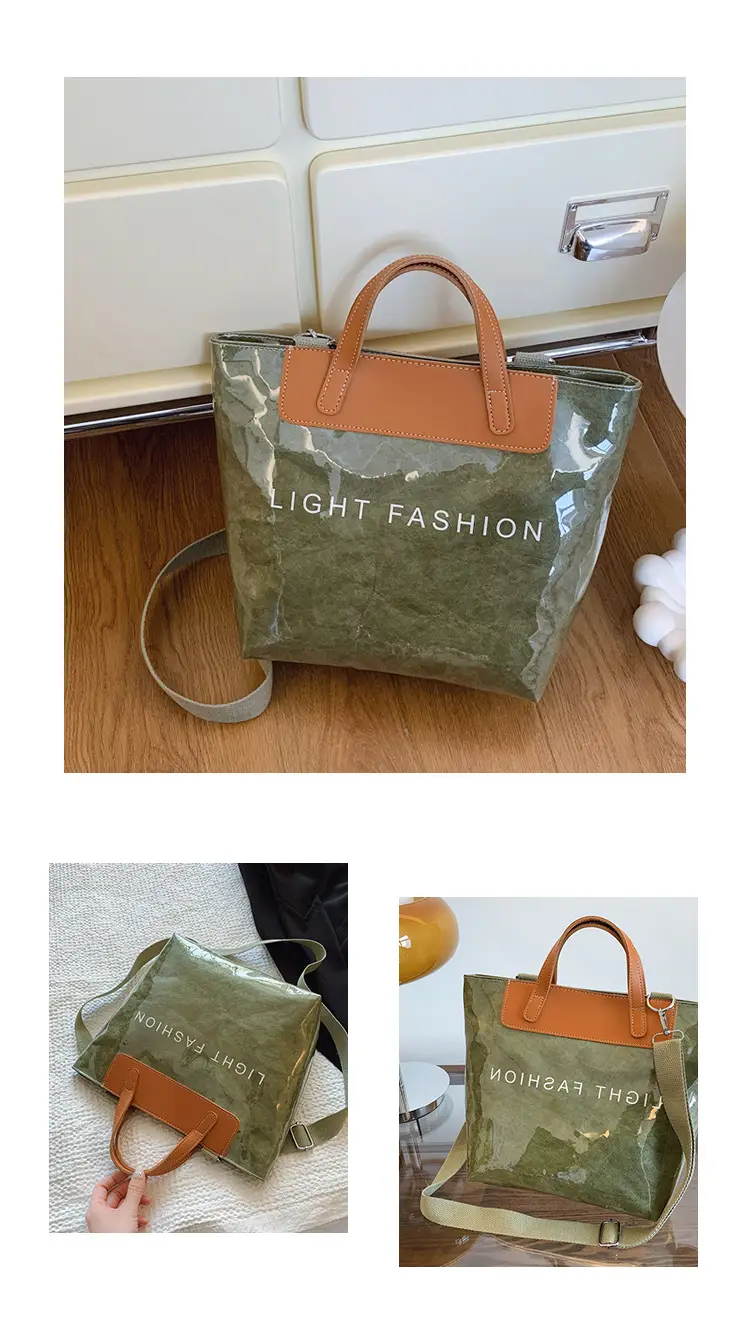 Women Transparent Paper Tote Bag 2025 Large Capacity — feature 36