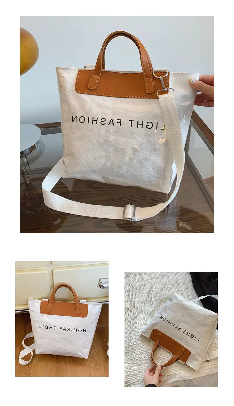 Women Transparent Paper Tote Bag 2025 Large Capacity — feature 37