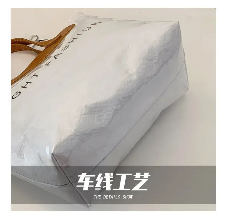 Women Transparent Paper Tote Bag 2025 Large Capacity — feature 8