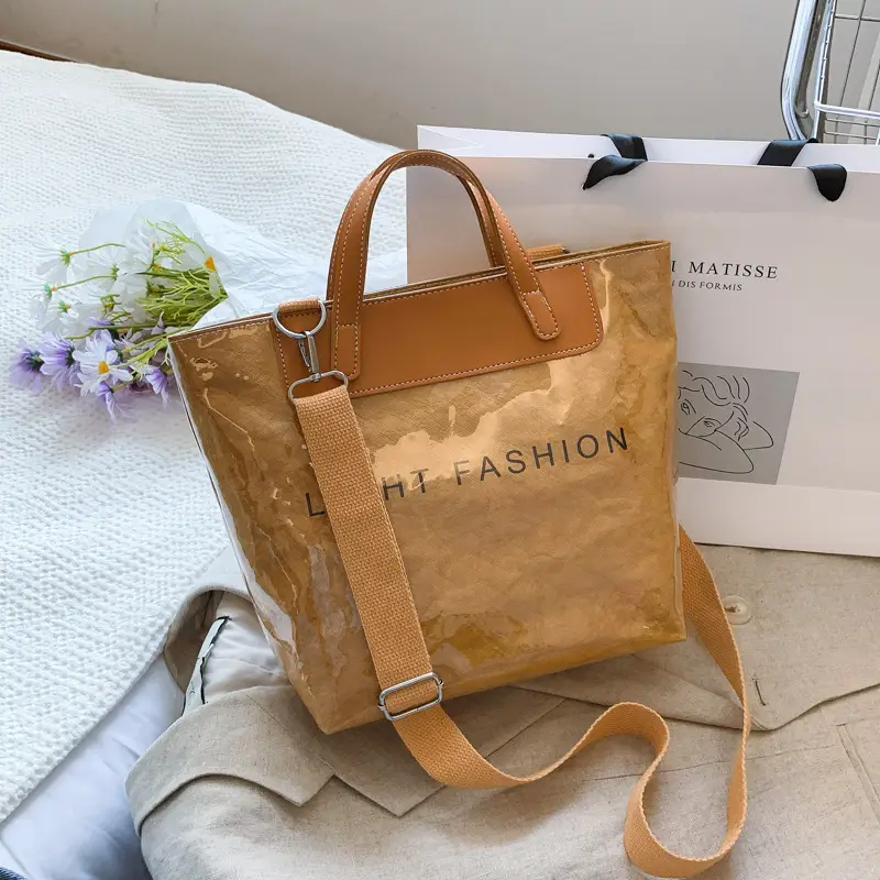 Women Transparent Paper Tote Bag 2025 Large Capacity - Image 4