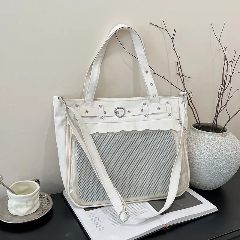 2025 Transparent Square Handbag with Mesh Design - Image 5