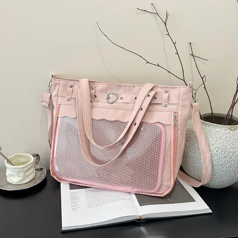 2025 Transparent Square Handbag with Mesh Design - Image 6