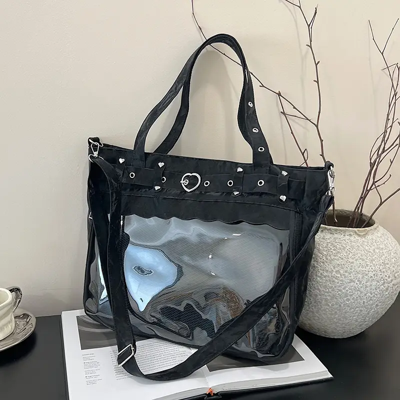2025 Transparent Square Handbag with Mesh Design - Image 7