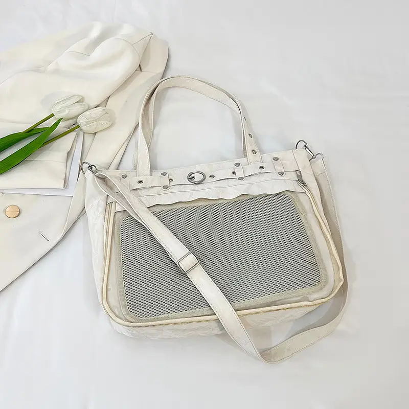 2025 Transparent Square Handbag with Mesh Design - Image 3