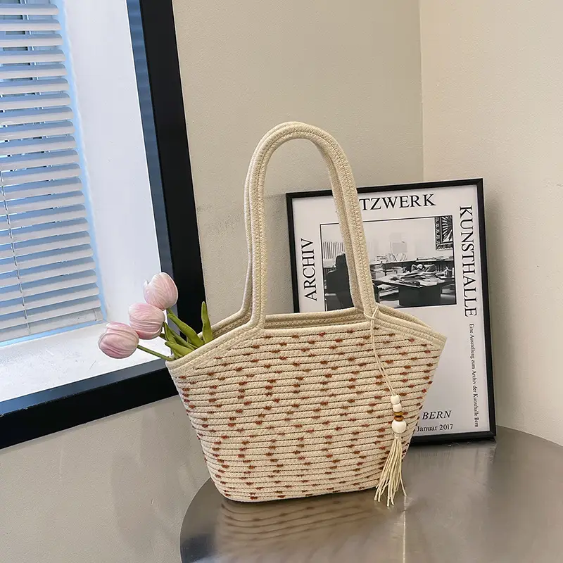 Large Capacity Woven Beach Bag for Women - Image 8