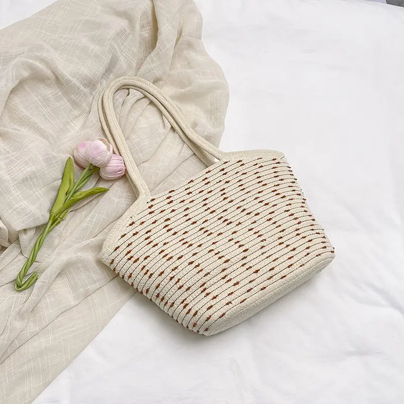 Large Capacity Woven Beach Bag for Women - Image 3