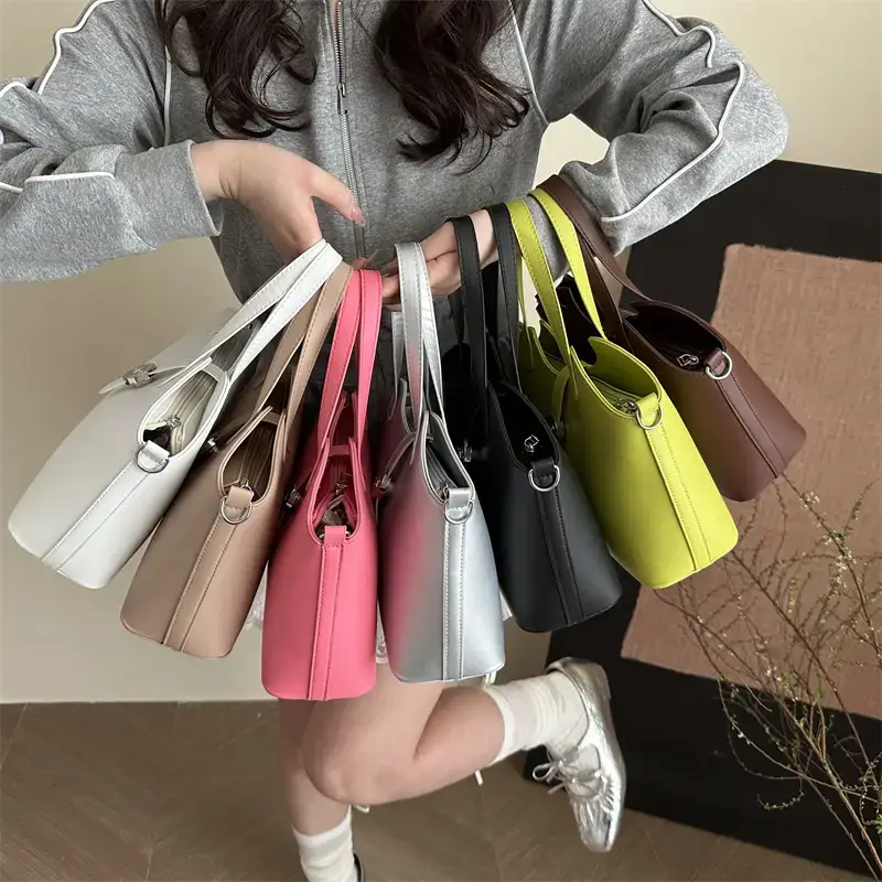 Women's Textured Shoulder Bag White Beige New Arrival - Image 10