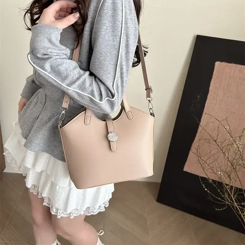 Women's Textured Shoulder Bag White Beige New Arrival — feature 21