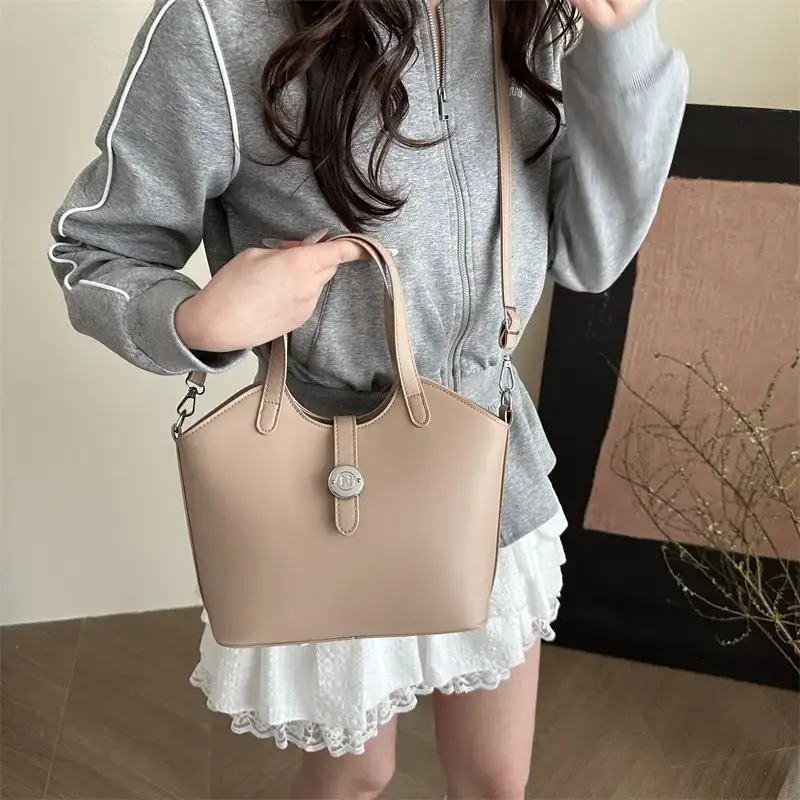Women's Textured Shoulder Bag White Beige New Arrival — feature 22
