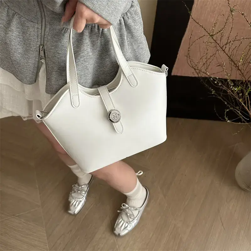 Women's Textured Shoulder Bag White Beige New Arrival — feature 32