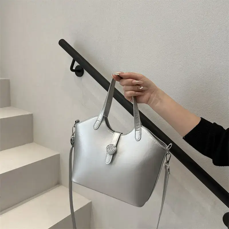 Women's Textured Shoulder Bag White Beige New Arrival — feature 35