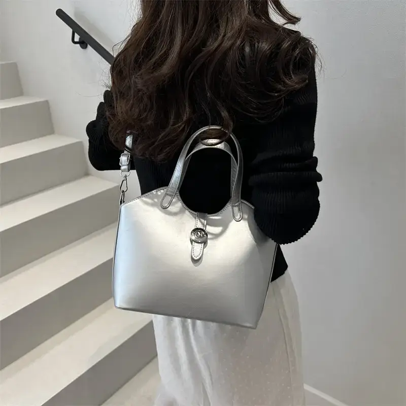 Women's Textured Shoulder Bag White Beige New Arrival — feature 37