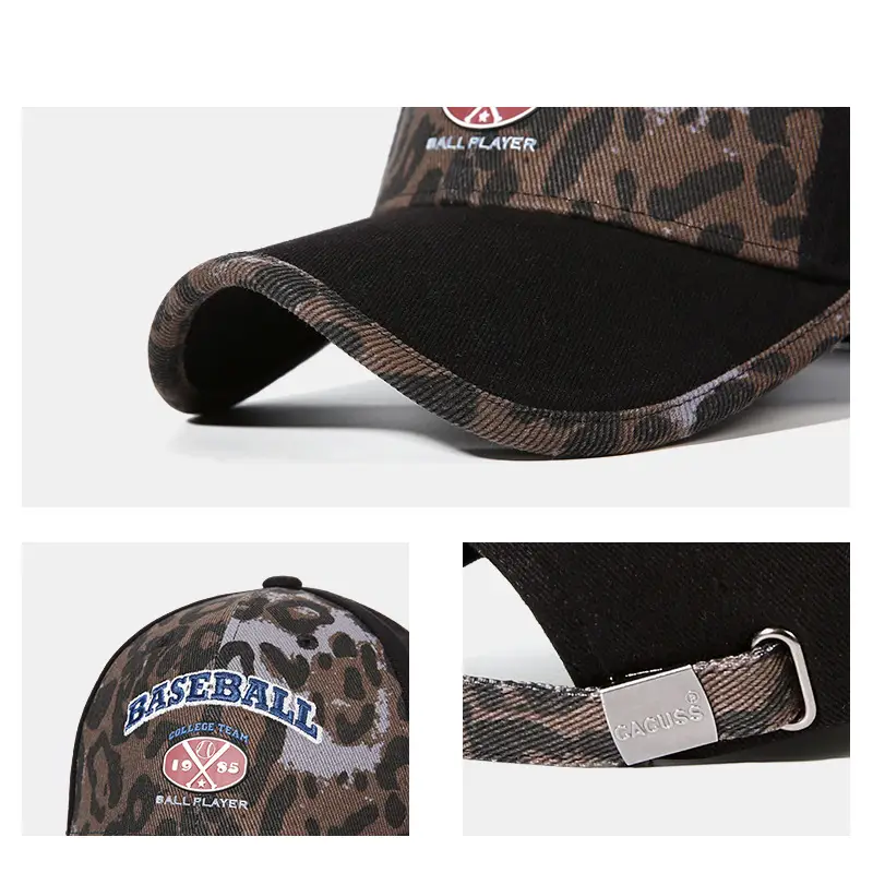 American Leopard Print Baseball Cap for Men Summer Wear