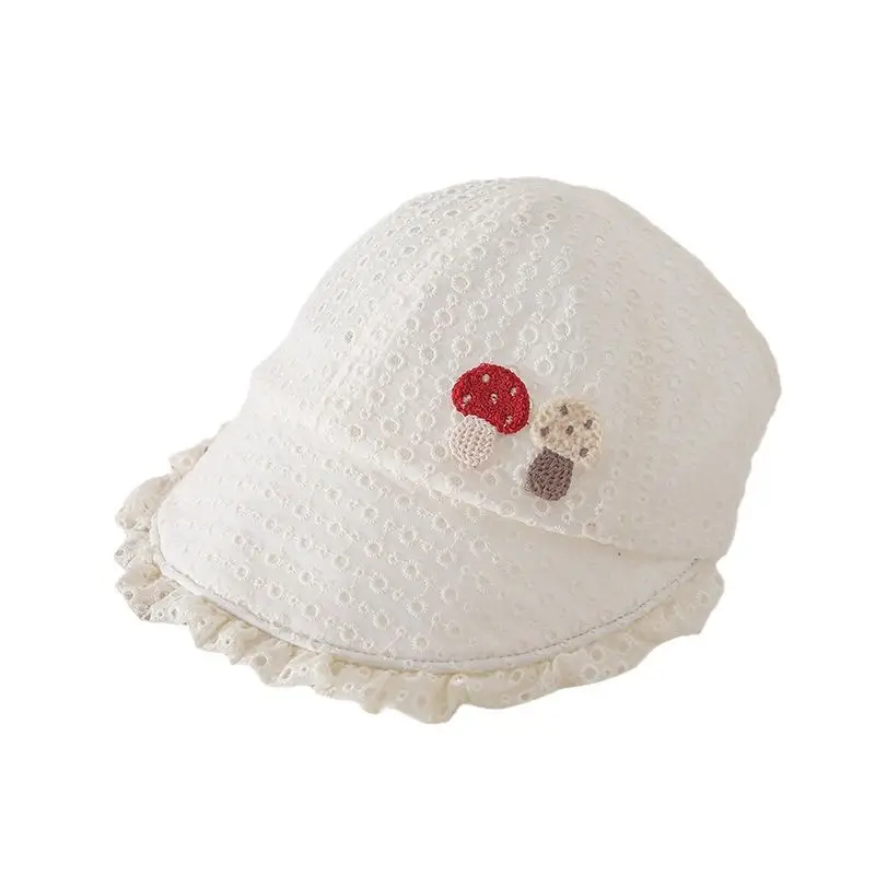 Baby Sunhat with Red Flower Cap Large Bristle - Image 8