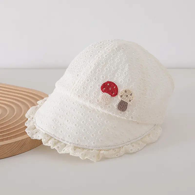 Baby Sunhat with Red Flower Cap Large Bristle — feature 11