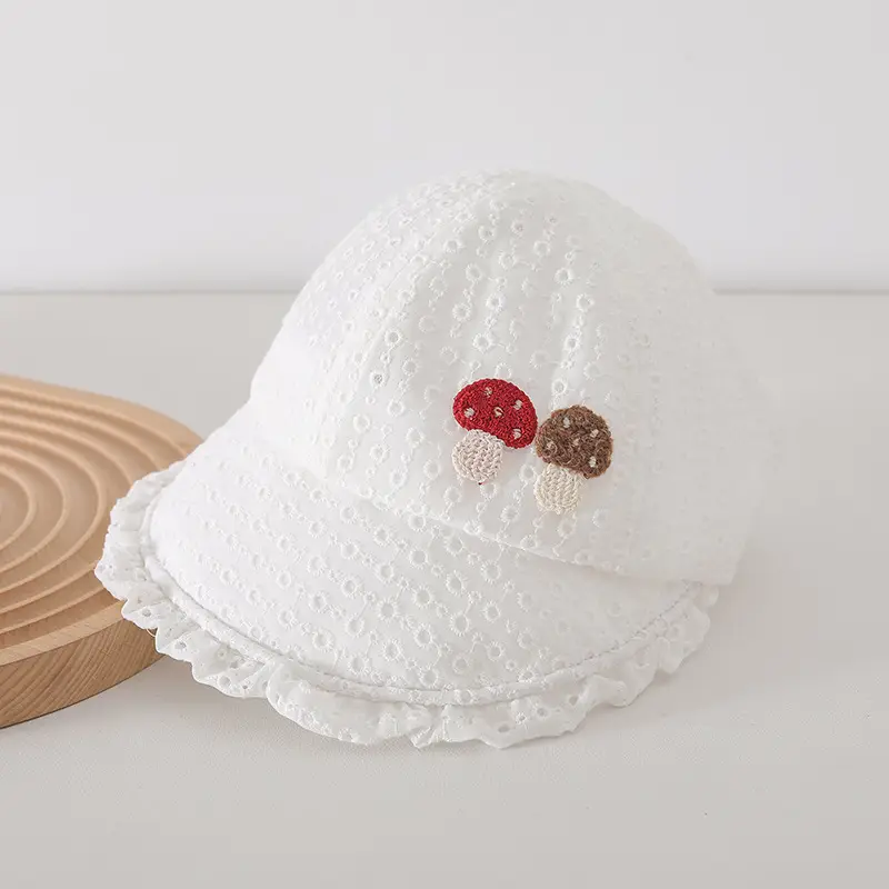 Baby Sunhat with Red Flower Cap Large Bristle — feature 12