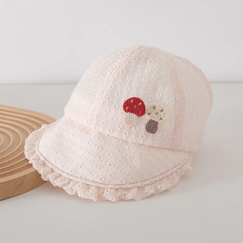 Baby Sunhat with Red Flower Cap Large Bristle — feature 13