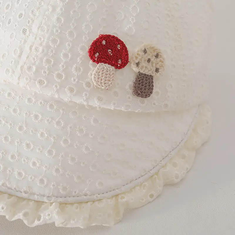 Baby Sunhat with Red Flower Cap Large Bristle — feature 9