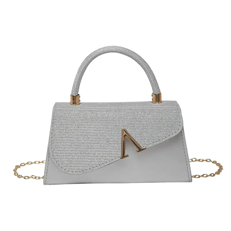 Women's Shiny Square Shoulder Bag with Chain Strap - Image 9