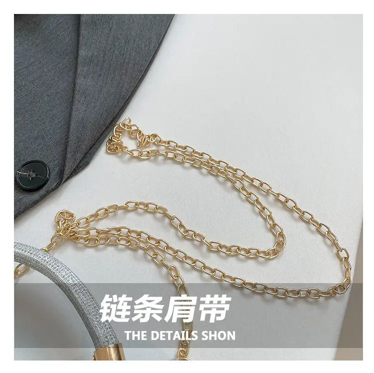 Women's Shiny Square Shoulder Bag with Chain Strap — feature 5