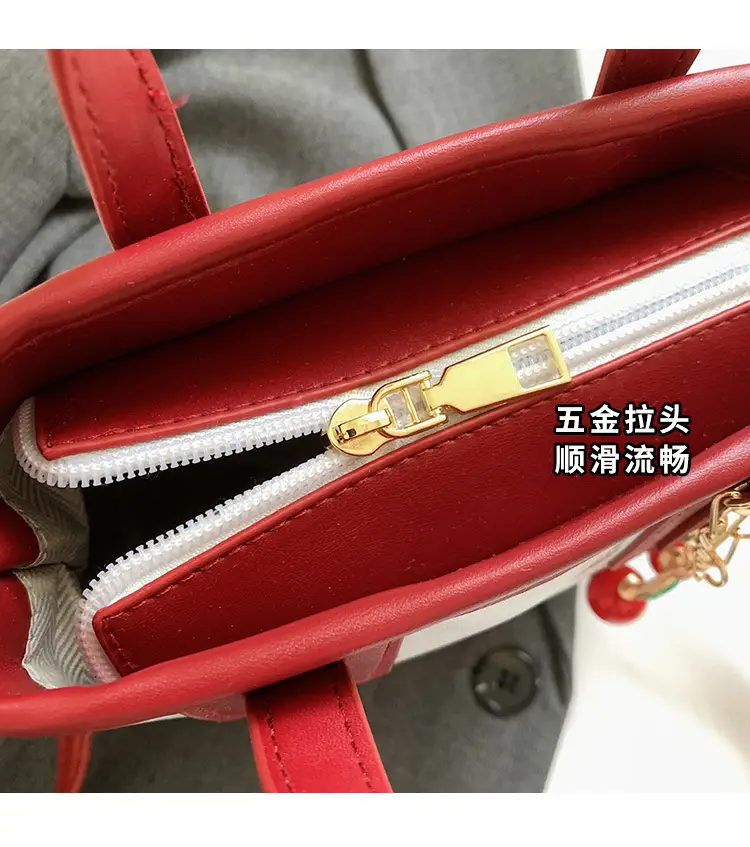 Cherry Print Women's Shoulder Messenger Bag Red White — feature 6