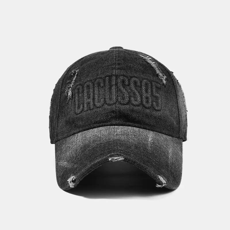 25yo Denim Washed Peaked Cap with "HOOBSG" Embroidery