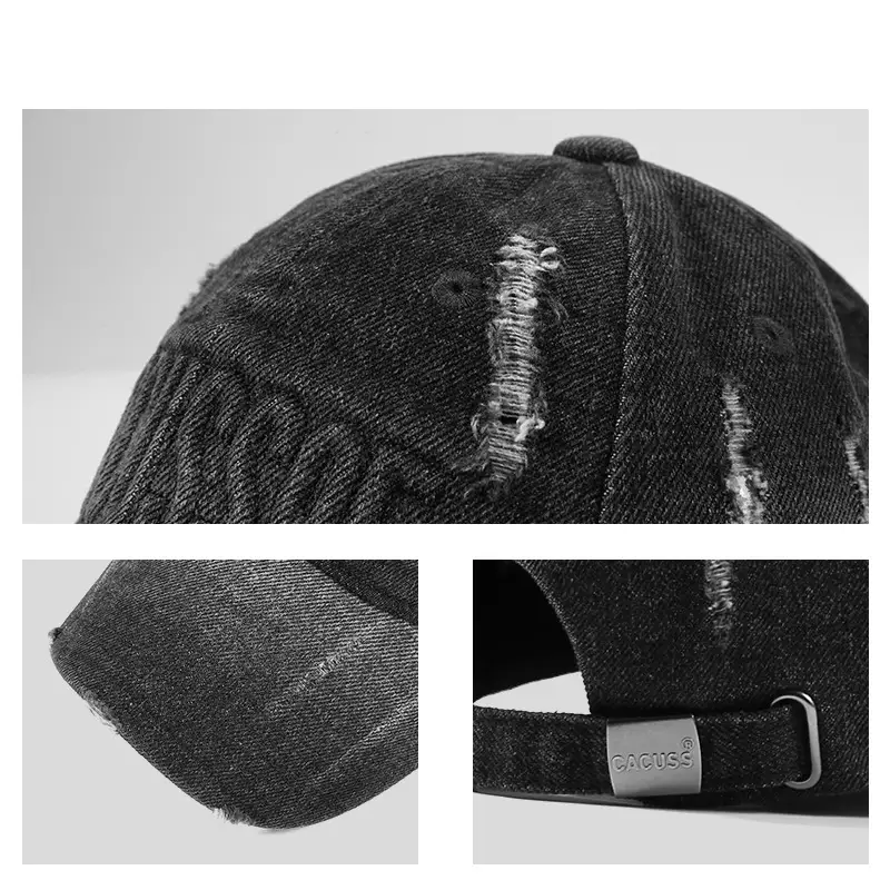 25yo Denim Washed Peaked Cap with "HOOBSG" Embroidery