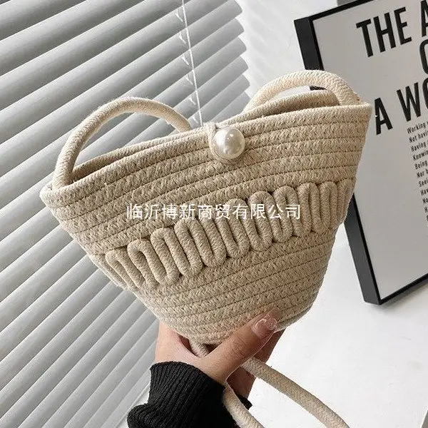 New Summer Women's Pearl Bucket Bag Mini Travel Bag