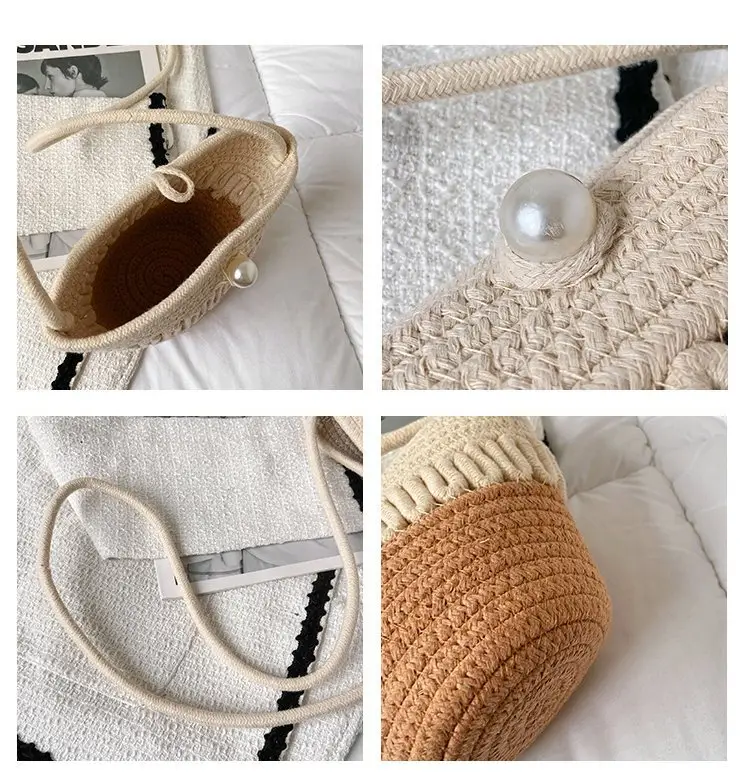 New Summer Women's Pearl Bucket Bag Mini Travel Bag — feature 10