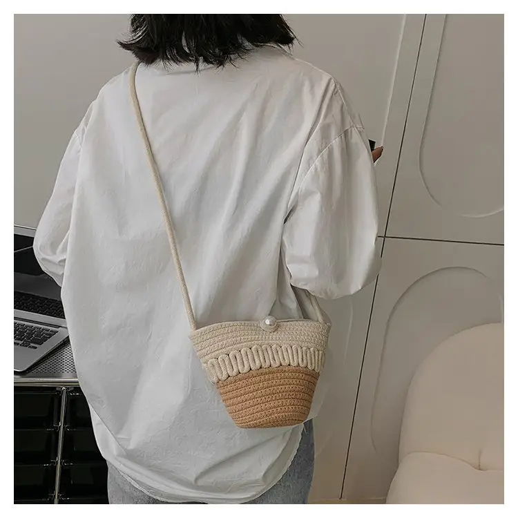 New Summer Women's Pearl Bucket Bag Mini Travel Bag — feature 13