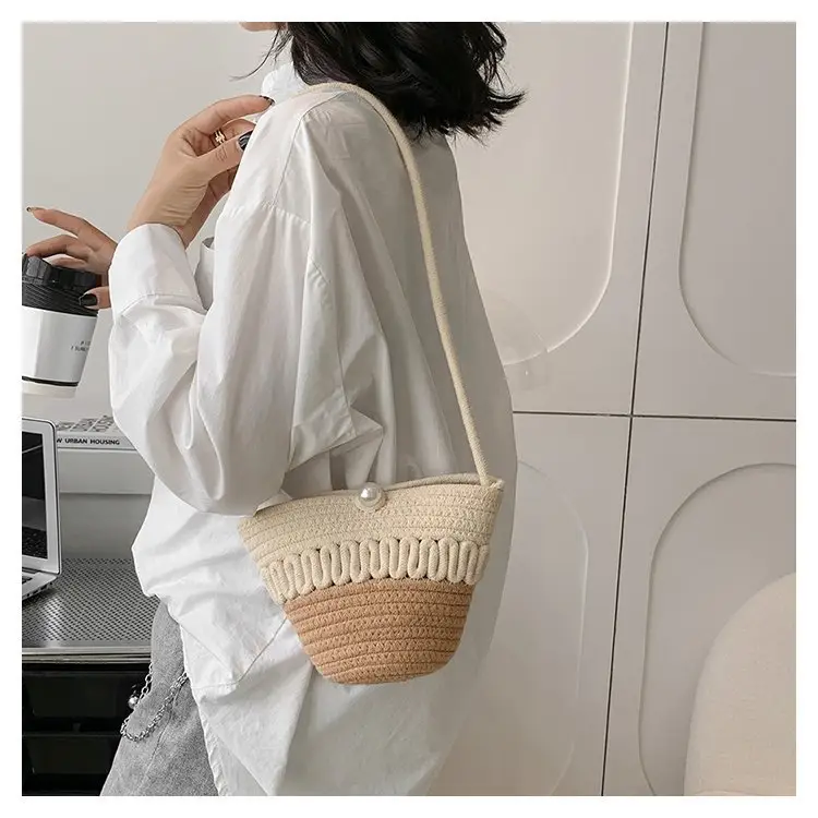 New Summer Women's Pearl Bucket Bag Mini Travel Bag — feature 14