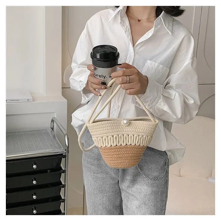 New Summer Women's Pearl Bucket Bag Mini Travel Bag — feature 15