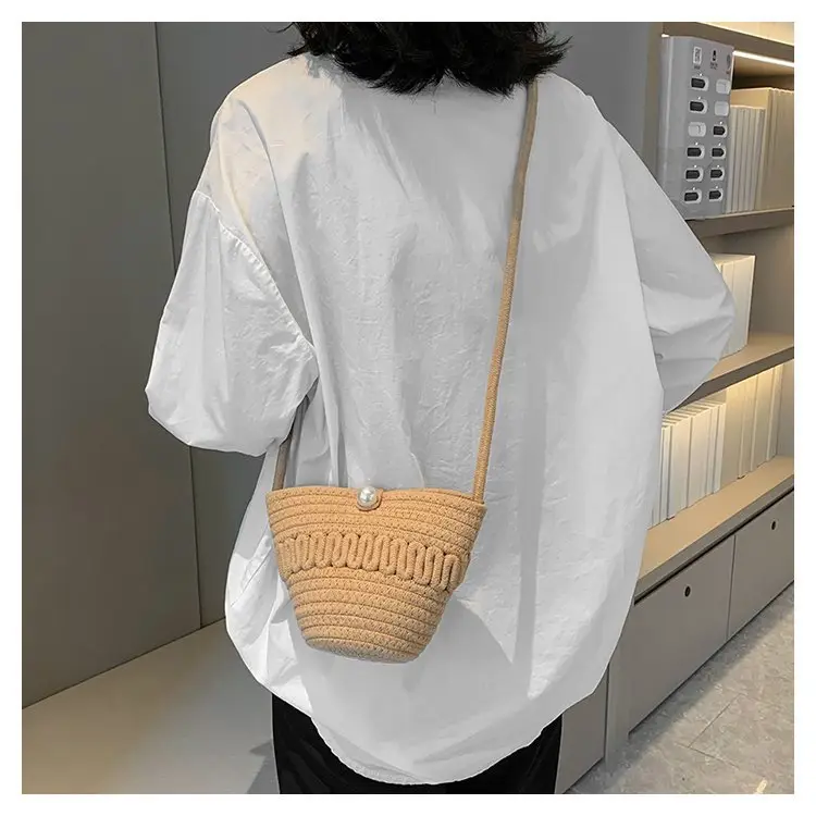 New Summer Women's Pearl Bucket Bag Mini Travel Bag — feature 16