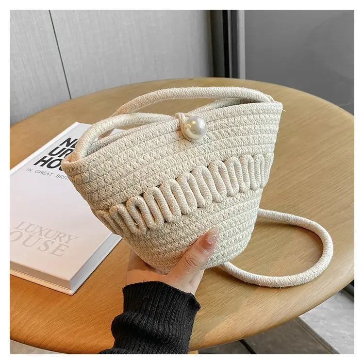 New Summer Women's Pearl Bucket Bag Mini Travel Bag — feature 17