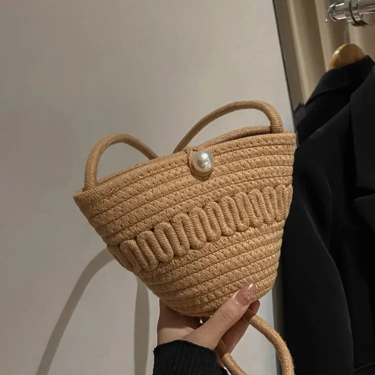 New Summer Women's Pearl Bucket Bag Mini Travel Bag — feature 2