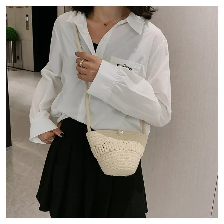 New Summer Women's Pearl Bucket Bag Mini Travel Bag — feature 20