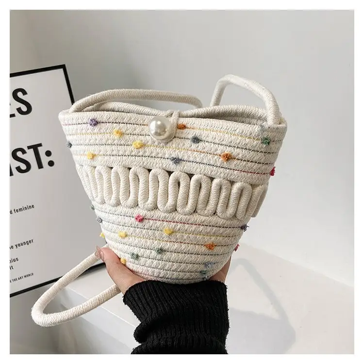 New Summer Women's Pearl Bucket Bag Mini Travel Bag — feature 24