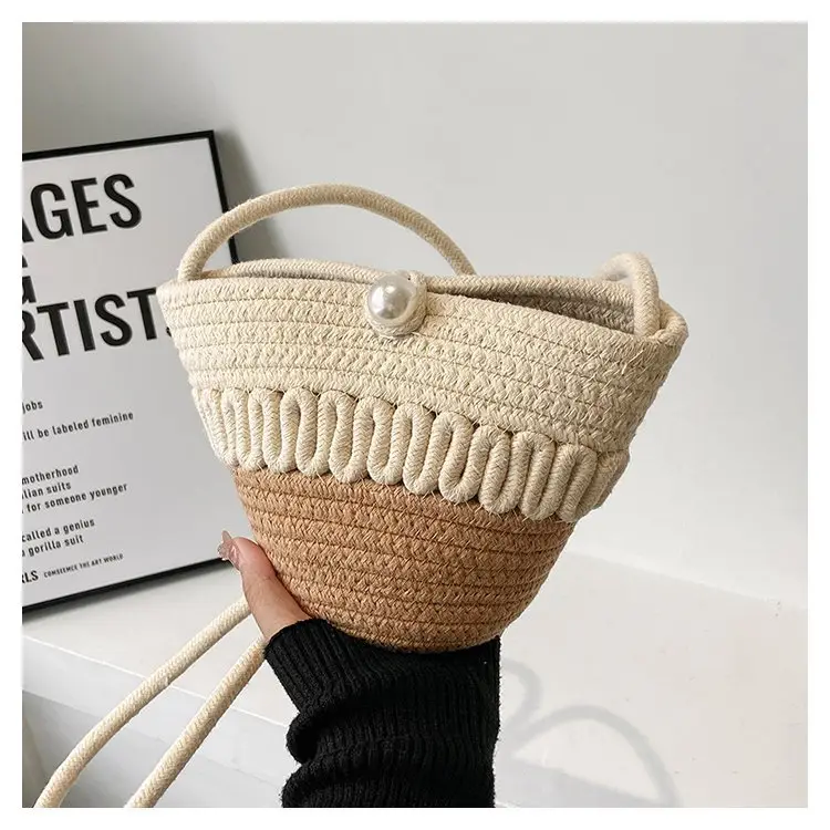 New Summer Women's Pearl Bucket Bag Mini Travel Bag — feature 25