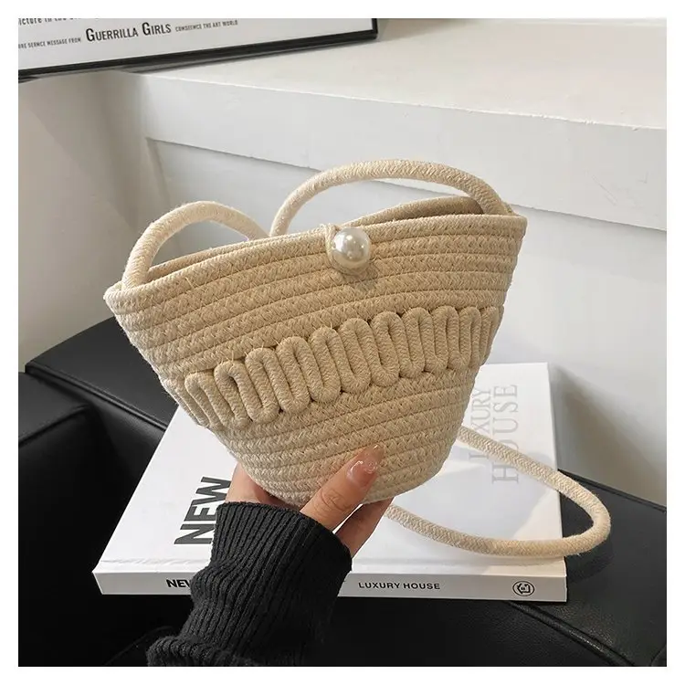 New Summer Women's Pearl Bucket Bag Mini Travel Bag — feature 26